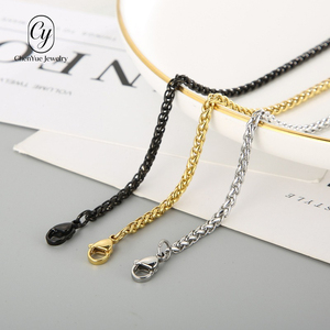 Collana Minimalista con Catena a Osso di Drago da 3mm, Unisex, in Acciaio Inossidabile, con Ciondolo a Cesto di Fiori, Accessori Abbinati, Vendita all'Ingrosso - Product Image 1