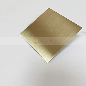 Plaque en acier inoxydable 304 EX685 PVD couleur or finition brossée 0,5-0,8 mm pour décoration intérieure, norme JIS, pliage, soudage, découpe - Product Image 1