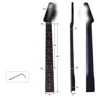 Accessoire de guitare DIY : Manche en érable 22 frettes pour guitare acoustique, avec touche en palissandre noir mat, poignée de guitare modifiée