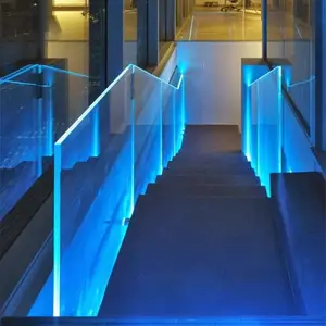 Exterior Aluminum Material And Bridge Railings LED Glass Railing