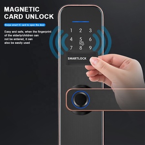 Tuya TTLOCK App Ble Electric Keyless Biometric Fingerprint Password Digital Smart Apartment Room Entry Door Handle <strong>Locks</strong>