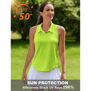 Camiseta de Polo de Golf sin Mangas para Mujer FOXA, Verde Neón, Talla Grande, Secado Rápido, Top Deportivo - Product Image 4