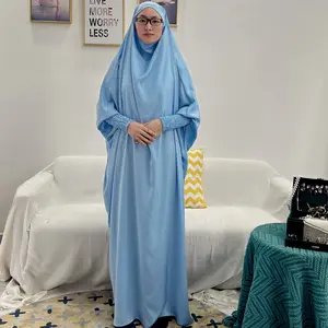 Loriya Wholesale Kaftan Jilbab Abaya Traditional Muslim Clothing Islamic Clothing Black Plain Color Prayer Abaya