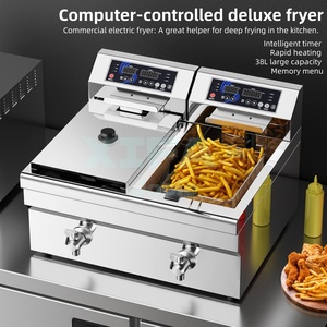 Hot Selling 38L Commercial Electric <strong>Fryer</strong> Stainless Steel Deep <strong>Fryer</strong> for Restaurant Fast Food Hotel Catering Use - Product Image 1
