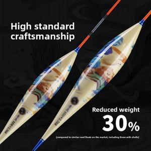 Flotador de caña con punta de cristal hecho a mano, boya vertical genuina de alta sensibilidad para pesca de carpa cruciana, pesca salvaje llamativa - Product Image 3