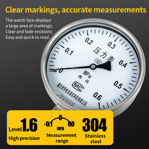 Manómetro de <span class=keywords><strong>Gas</strong></span> de Baja Presión, Manómetro de Presión en Bar, Manómetro de 5000 PSI, Manómetro de Baja Presión 0-10 PSI - Product Image 5