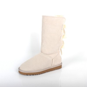 Sepatu Bot Salju Wanita Musim Dingin Berbahan Kulit Domba dengan Pita dan Bulu, Murah, Terkenal, Grosir, Fashion - Product Image 6