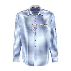 Robe bavaroise pour hommes, Lederhosen de qualité, chemises décontractées en coton à manches longues pour l'Oktoberfest, taille 6XL, meilleur prix - Product Image 1