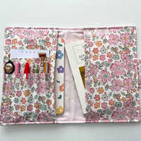 Pochette de protection pour liseuse électronique, cahier ou livre, en coton rembourré, avec fermeture éclair, imprimé floral, logo personnalisé, taille sur mesure, avec porte-stylo