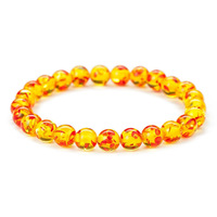 Nuevo Diseño, Pulsera de Ámbar con Flores Naturales, Piedras Pulimentadas Multicolores, Pulsera de Yoga, Joyería de Moda para Hombres y Mujeres, Venta al por Mayor