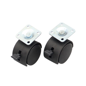 Shengyuan 1.5 Inch Flatbed Caster With Brake Nylon <b>Wheel</b> <b>For</b> <b>Table</b> Chair Trolley 56mm Height 2.0mm Plate - Product Image 4