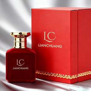 Tốt Nhất Bán Phụ Nữ Của Độc Quyền Thủy Tinh Màu Đỏ Nước Hoa Chai 50Ml Hương Thơm Di Động Chai Với Chất Lượng Cao Kẽm Hợp Kim Cap Và Hộp - Product Image 4