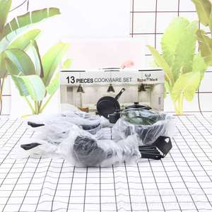 ชุดเครื่องครัวหินแกรนิตเคลือบกันติด 13 ชิ้น ประกอบด้วยกระทะ หม้อซุป หม้อนม ตะหลิว ชุดอุปกรณ์ทำอาหารครบชุด - Product Image 5