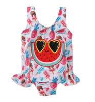 Maillot de bain une pièce imprimé pastèque sans manches pour filles et enfants – Nouvelle collection tendance