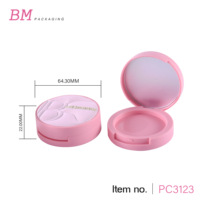 Boîtier compact en cuir personnalisé pour poudre, diamètre intérieur 50 mm, mini-roue unique, étui à blush avec miroir