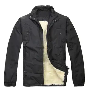 Fashionable OEM ODM Winter Fur Lining BLACK Polyester Coated Warm Thick Jacket For Men