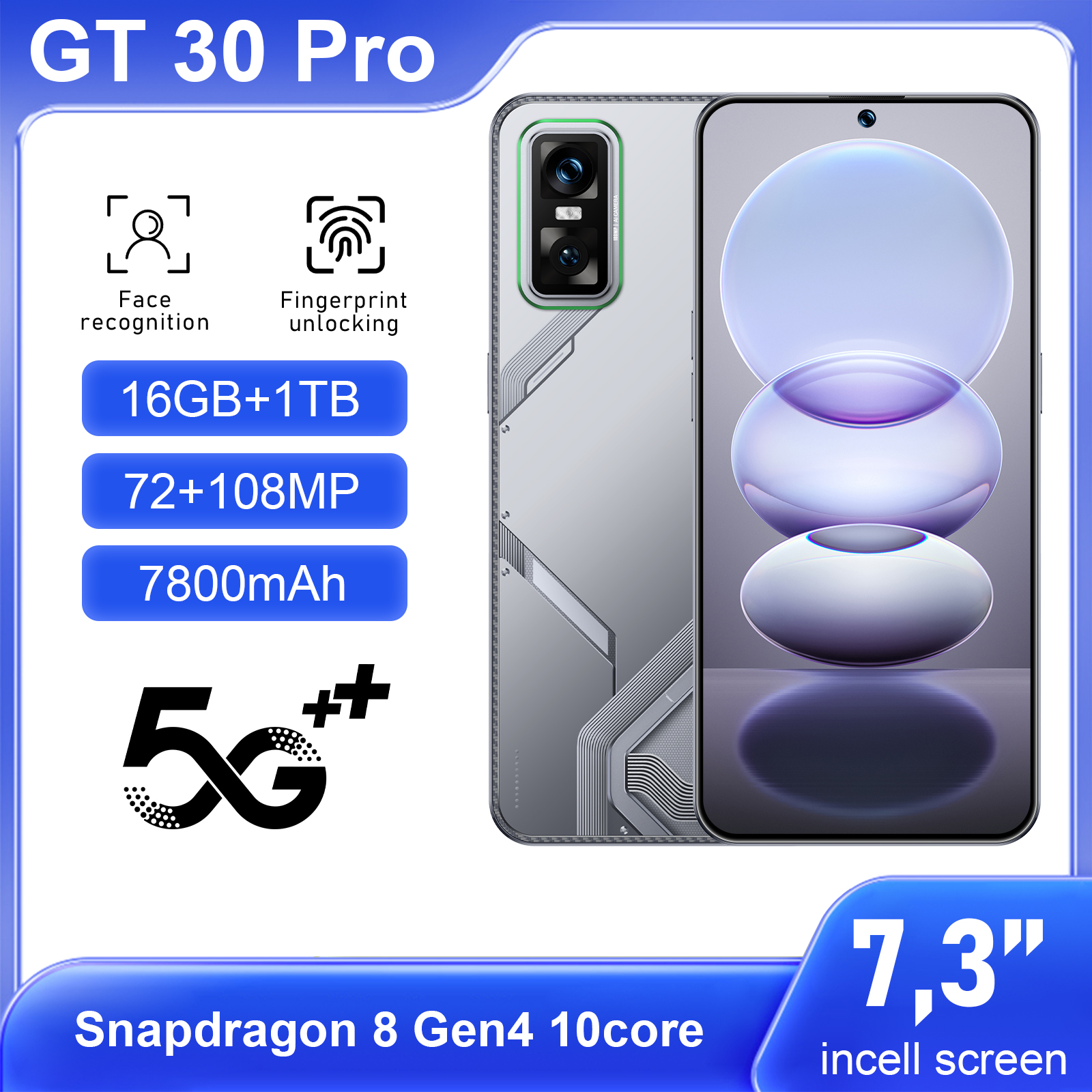 Low Price 5G GT30 PRO Android Gaming Smartphone Powerful