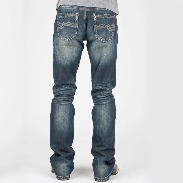 High Quality Fit Corded Bootcut Jeans Men Denim Jeans Trousers For Men