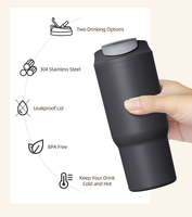 Vasos Térmicos Personalizados de Doble Pared de Acero Inoxidable, Tazas de Viaje para Café con Tapa y Pajita, 16oz 20oz