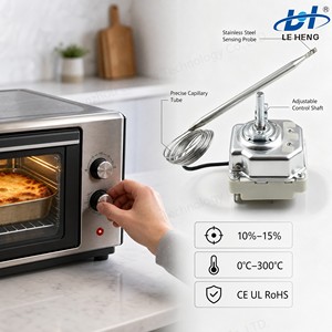 Pièces et accessoires pour appareils électroménagers de grande taille : <span class=keywords><strong>Thermostat</strong></span> capillaire WHD-T avec capillaire de <span class=keywords><strong>200</strong></span>-3000 mm pour radiateur et cuisinière thermique - Product Image 1