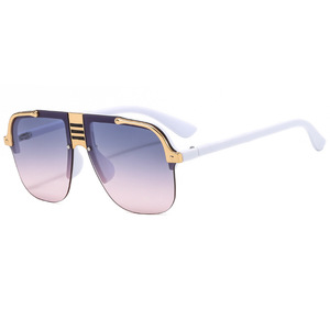 Psn Fashion Lunettes de soleil demi-cerclées rectangulaires UV400 Protection solaire Adulte Unisexe - Product Image 4