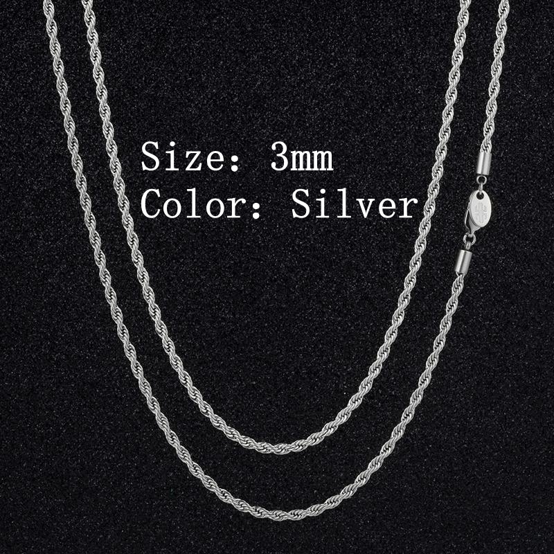 3mm Silver Rope Chain