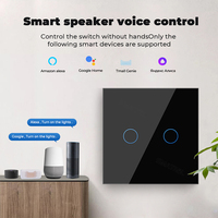 Interruptor de Luz Táctil Inteligente LangYeao US Tuya ZigBee de 1/2/3/4 Vías, Sin Neutro, Sin Condensadores, Funciona con Alexa/Google Home 10A