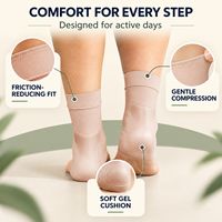 Manchon de compression à rembourrage en gel pour le soutien du tendon d'Achille, chaussettes de soutien du talon pour le callosite de Haglund et la bursite, lavables pour usage quotidien