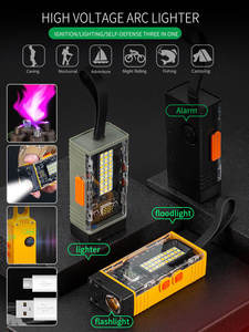 Lampe torche <span class=keywords><strong>LED</strong></span> imperméable et coupe-vent à haute luminosité, rechargeable par USB, briquet électrique à arc en ABS pour les urgences - Product Image 6