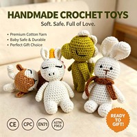 Mini-poupées amigurumi en tricot faits main, jouets au crochet avec rembourrage en coton PP, animaux en peluche debout pour bébés, certifiés CE CPC