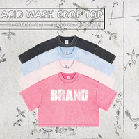 Kaos Crop Top Wanita Vintage Bahan Sutra/Katun 230gsm, Model Longgar, Kualitas Tinggi, Bernapas, Kasual, Logo, Lengan Pendek, Musim Panas, Promo Terbaik