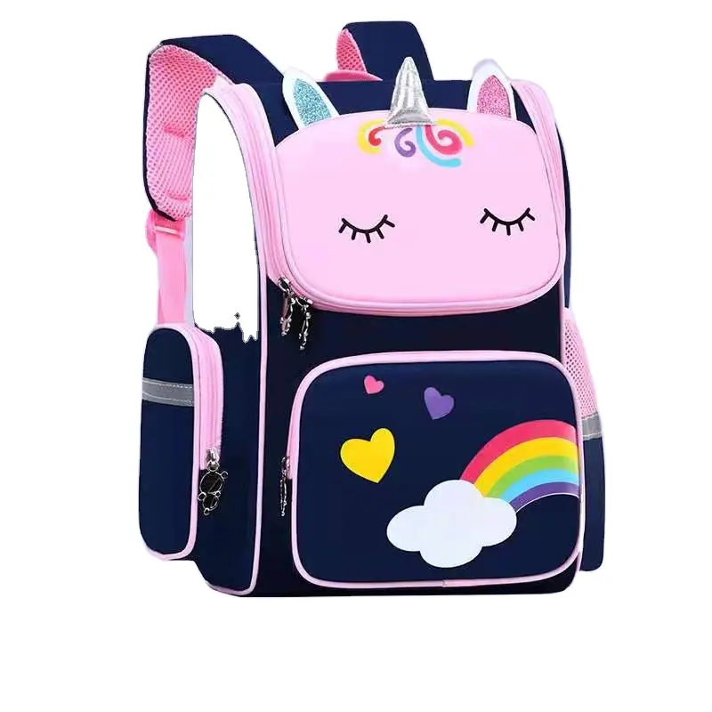 Factory Customized Cute Rainbow Cartoon Shape Burden Reduction Spine Protection Large Capacity Backpack Children's Schoolbag