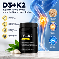 Capsules de Vitamine D3 K2 à Base de Plantes, Marque Privée OEM, Soutien à la Santé Osseuse, Complément Nutritionnel Quotidien