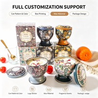Lilin Aroma Kustom Mewah dalam Kaleng Bunga, Lilin Kedelai Grosir dalam Kaleng Perjalanan untuk Hadiah dan Dekorasi Rumah