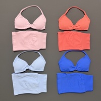 Ensemble de sport Impact 2 pièces pour femmes, débardeur de yoga sans couture, soutien-gorge de sport, short taille haute avec effet push-up, ensemble de haut et de short de sport, tenue de course à pied et d'entraînement