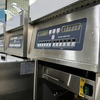 Freidora Eléctrica Comercial de Doble Tanque para Pollo Frito, Máquina Freidora con Elevación Automática
