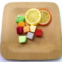 Assiettes jetables carrées en fibre de bambou écologiques et compostables pour le camping, ensemble de vaisselle légère et biodégradable