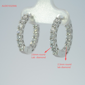 Pendientes de Diamantes Starsgem, Estilo Clásico, para Uso Diario, Diamantes de Laboratorio, Aros de Oro Sólido de 10k - Product Image 4