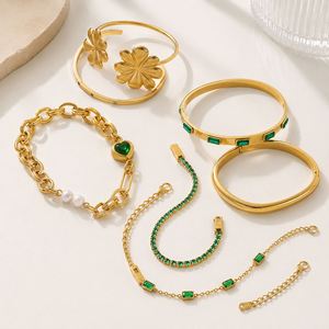Pulsera de Corazón de Acero Inoxidable Chapado en Oro de 18K con Circonita Cúbica, Amor Eterno, Minimalista, Regalo de Aniversario - Product Image 4