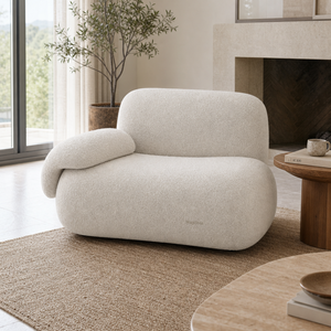 MagiSofa Inflatable Boucle <b>Sofa</b> One Seat Modular Cushion Back Curved Arm Minimalist Design Living Room Furniture - Product Image 4