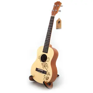 China Wholesale Professional Cheap Price 21/23/24/26/30 Inch Ukulele Tenor Baritone Soprano All Color Solid Wooden For Concert