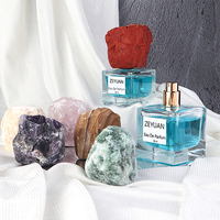 Couvercle en cristal naturel 30ml 50ml 100ml bouteilles de cologne en cube vide carré vaporisateur de parfum de luxe
