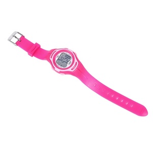 Montre-bracelet numérique sportive à sept couleurs résistante à la lumière pour filles, rouge rose, date, alarme d'eau, boîtier en acier inoxydable, écologique - Product Image 4
