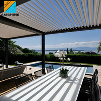 12 Fit X 40 Fit Bahçe Modern Biyoklimatik Geri Çekilebilir Alüminyum Tavanlı Motorlu Pergola Kamelyası Otel ve Tatil Köyü Projesi için