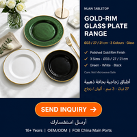 Assiettes de présentation en verre coloré avec bord doré, 13 pouces, finition martelée à la main, style scandinave, pour service de restauration hôtelière