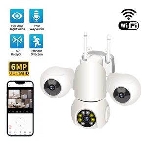 V380Pro Indoor Triple Lens 6MP <b>WiFi</b> PTZ Camera 1080P Night Vision Voice Intercom Memory Card Storage - Product Image 4