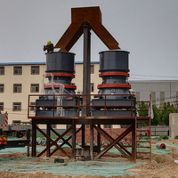 Trituradora de Cono Hidráulica de Un Solo Cilindro HST con Caja de Engranajes Controlada por PLC para Procesamiento de Mineral, Estable y Consistente en Roca Dura