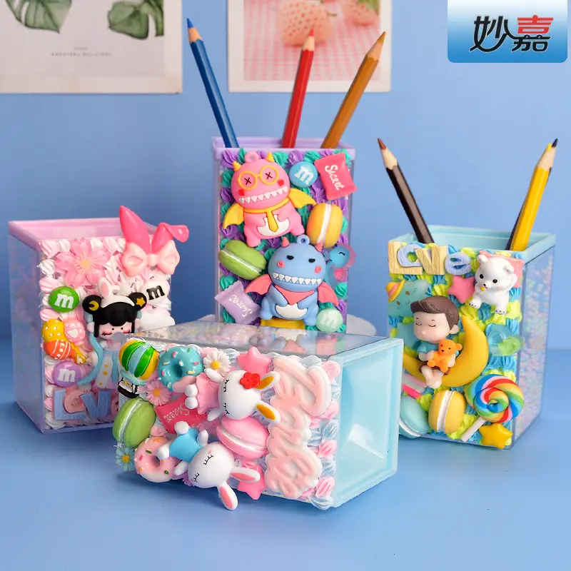 Kinderen Educatief Speelgoed Ambachtelijk Vilt Handgemaakt Diy Cartoon Kawaii Pennenhouder