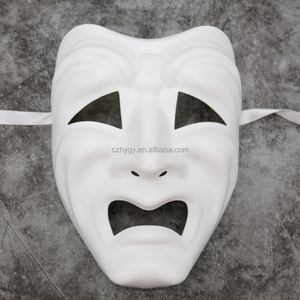 Haute qualité en plastique peint à la main fête vénitien souriant rire comédie et Targedy visage Style <span class=keywords><strong>blanc</strong></span> mascarade balle bricolage fête <span class=keywords><strong>masque</strong></span> - Product Image 4