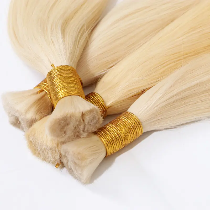 Fabriek Hoogwaardige Kwaliteit Double Drawn Blonde 60 Menselijk Remy Cuticula Uitgelijnd Rauwe Haarverlenging